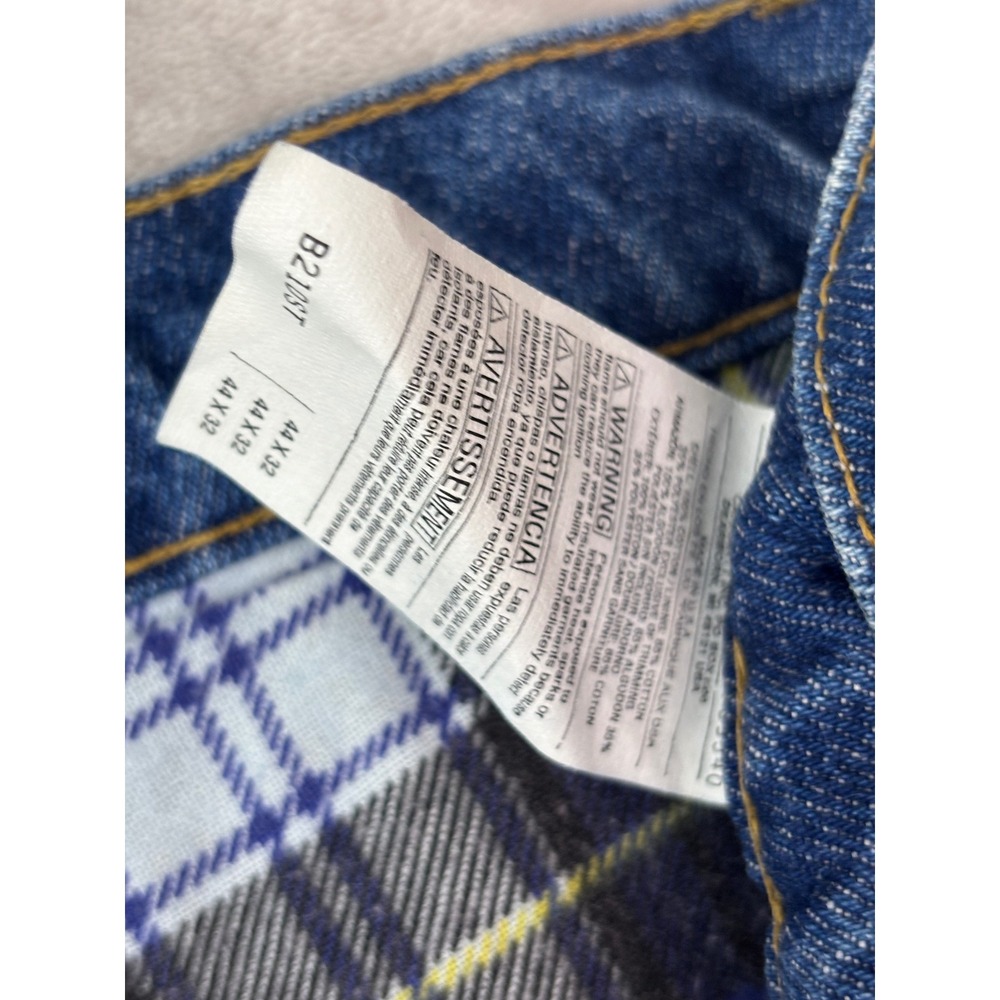 Carhartt B21DST Relaxed Fit Flannel Lined Jeans Dark Stone Blue Mens 44x32 Denim - Picture 3 of 8